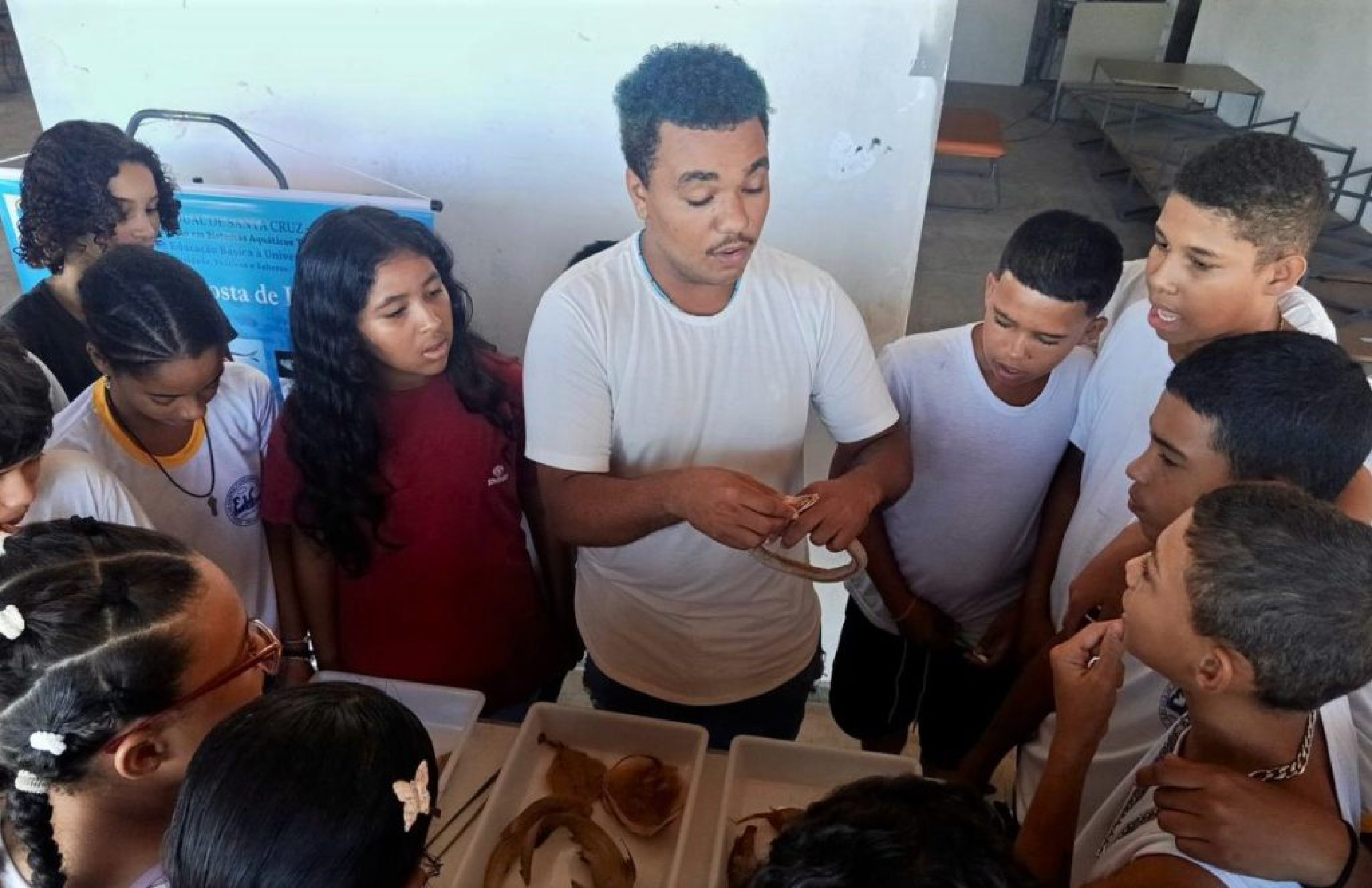 Dinâmica da Fauna Silvestre aproxima estudantes de Serra Grande da biodiversidade marinha